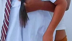 suggestive teen couple hot sex with asian petite girlfriend