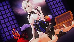 Dominant Cowgirl Riding and Handjob in Hentai Anime Leads to Squirting Orgasm!