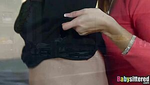 Gorgeous blonde babysitter Jessa Rhodes gets bent over for doggystyle cumshot