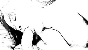 Cartoon nympho says, I’ll suck you dry right now