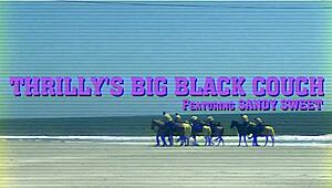 Sandy Sweet Thick Milf Booty Rimjob and Multiple Creampies on Black Couch