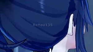 oc new employee with big tits in 3d hentai game.