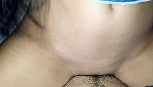 pov close-up of tight pussy getting creampie in homemade porn video?