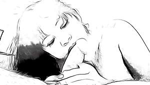 Cartoon nympho says, I’ll suck you dry right now