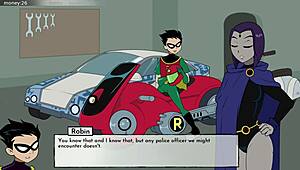 in 18titans part 15, raven goes on a date in the game.