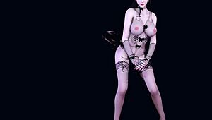 3D Big Boobs Asian Stripper Fucked Hard in Sexy Lingerie