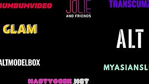 Huge fake boobed brunette babe enjoys big dick