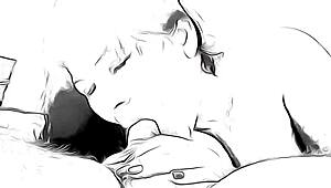 Cartoon nympho says, I’ll suck you dry right now