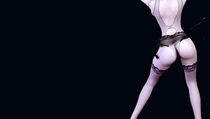 3D Big Boobs Asian Stripper Fucked Hard in Sexy Lingerie