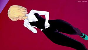 Spider Gwen Wants to Screw in Her Suit at Love Hotel! Adult Version!