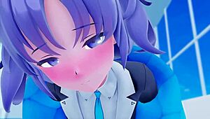 Yuuka chats with teacher kusou in this hentai anime scene