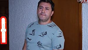 My husband’s friend dropped by for the fridge but we banged on the staircase