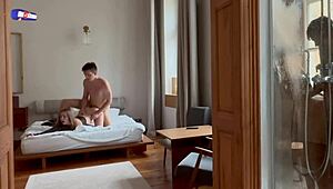 She Joins Amateur Group In Shower For Subtle Sucking And Cowgirl Fun