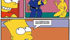 Hey, check this wild cartoon parody of The Simpsons with cop action!