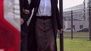 Megan Glock joins bf and friend for intense threesome action.