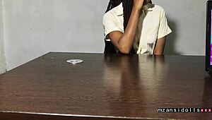 ebony babe outdoor adventure with ripped clothes