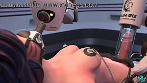 Futa Ahri gets milked hard under the control of a dominating AI force