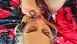 Adorable Performer Engages In Oral Activity Post-Menstruation