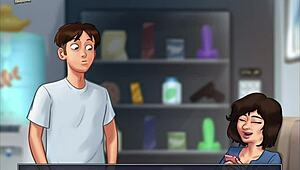 summertime saga 76 features small tits brunette in erotic hentai game scenes.