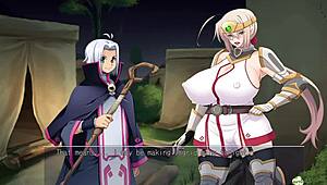 Horny heroine ingrid plays with huge tits