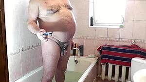 Wow! Stepdaughter Shaves Stepdad's Balls in Bathroom Taboo Scene