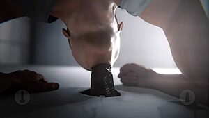 In the army bathroom, this guy gets a hard blowjob. He swallows the cum in the animation.