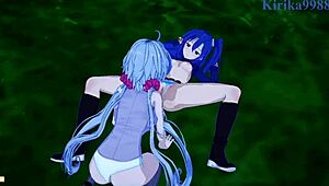 Chris yukine and tsubasa kazanari intense lesbian play with maria cadenzavna eve!