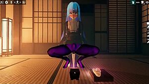 omg, kadobu hentai ep 2 has futanari girl giving footjob to living dildo!