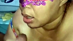 latina domina milks huge cock in homemade cuckold clip.