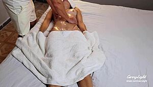 Pervert masseur gets way too handsy, making clients scream with oiled-up action.