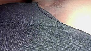 Brunette babe gets intense facial