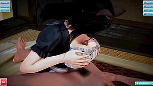 goth catgirl maid eagerly pleases her master.