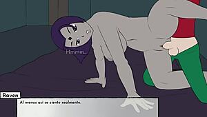 Raven gets anal in hentai chapter 8.