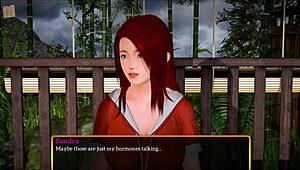 Redhead hentai girl with big tits in erotic family scene 😏