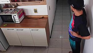 Wow! Cheating with My Husband's Best Friend in Risky Kitchen Sex!