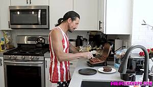 I can’t help it, Tommy Gunn’s swollen cock needs my touch!