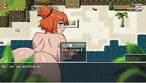 naked beauty teases in the public bath, huge tits on display