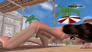 Cute Girl Gets Fingered And Rubs Pussy In 3D Hentai