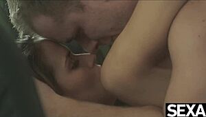 These sneaky coworkers bang hard on the sofa during business hours