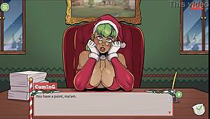 In this Christmas hentai game, the naughty elf surprises Claus with his sexy wife.