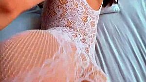 Wow, this Latina goddess shakes her big ass in hard prone bone!