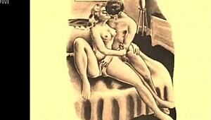 yo, check out these wild vintage erotic drawings from way back when!