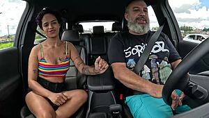 Talita Lima Gives Up Her Tight Ass in the Car!