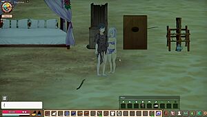 I explore the mad island with the native girl in this crazy game scene