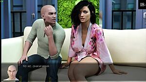 Anna's exciting affection gameplay continues on the beach