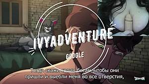 Demon girl femdom dominates with big natural tits in hentai