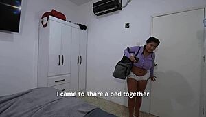 Stepsiblings Share Bed Midnight Masturbation Turned Naughty