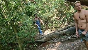 Strolling In Park, I Join Hot Brazilian Group For Wild Action