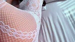 Wow, this Latina goddess shakes her big ass in hard prone bone!