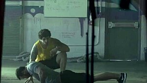 wild latino catches handsome carter woods jerking off